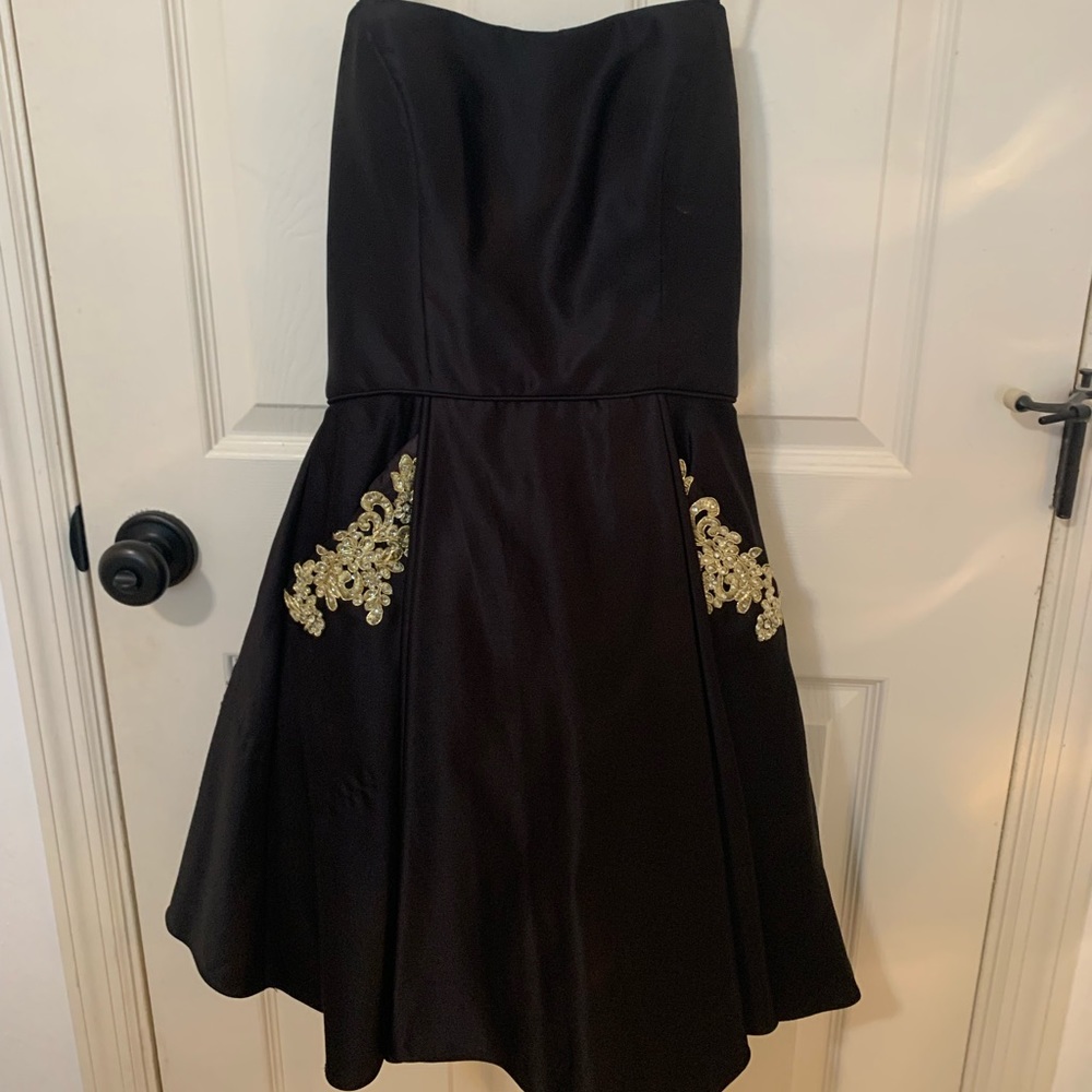 Strapless black dress